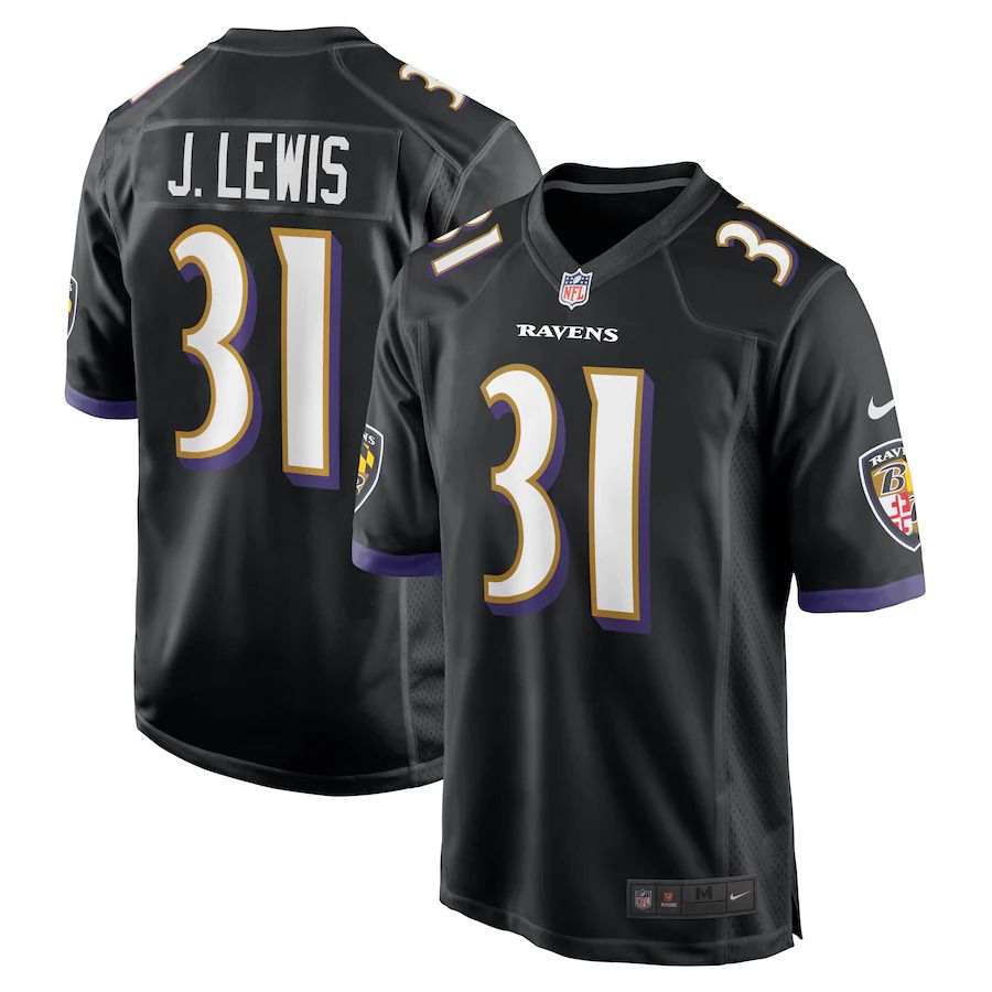 Men Baltimore Ravens #31 Jamal Lewis Nike Black Retired Player NFL Jersey->baltimore ravens->NFL Jersey